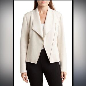 T Tahari White Moto Jacket M